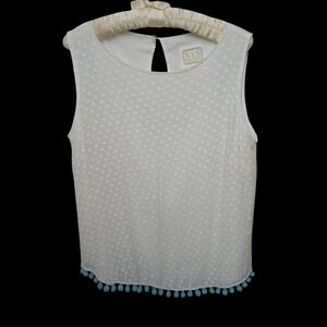 Sail To Sable Swiss Dot Sleeveless Top. Size L